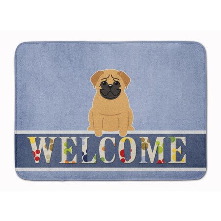 Carolines Treasures Pug Brown Welcome Machine Washable Memory Foam Mat BB5588RUG